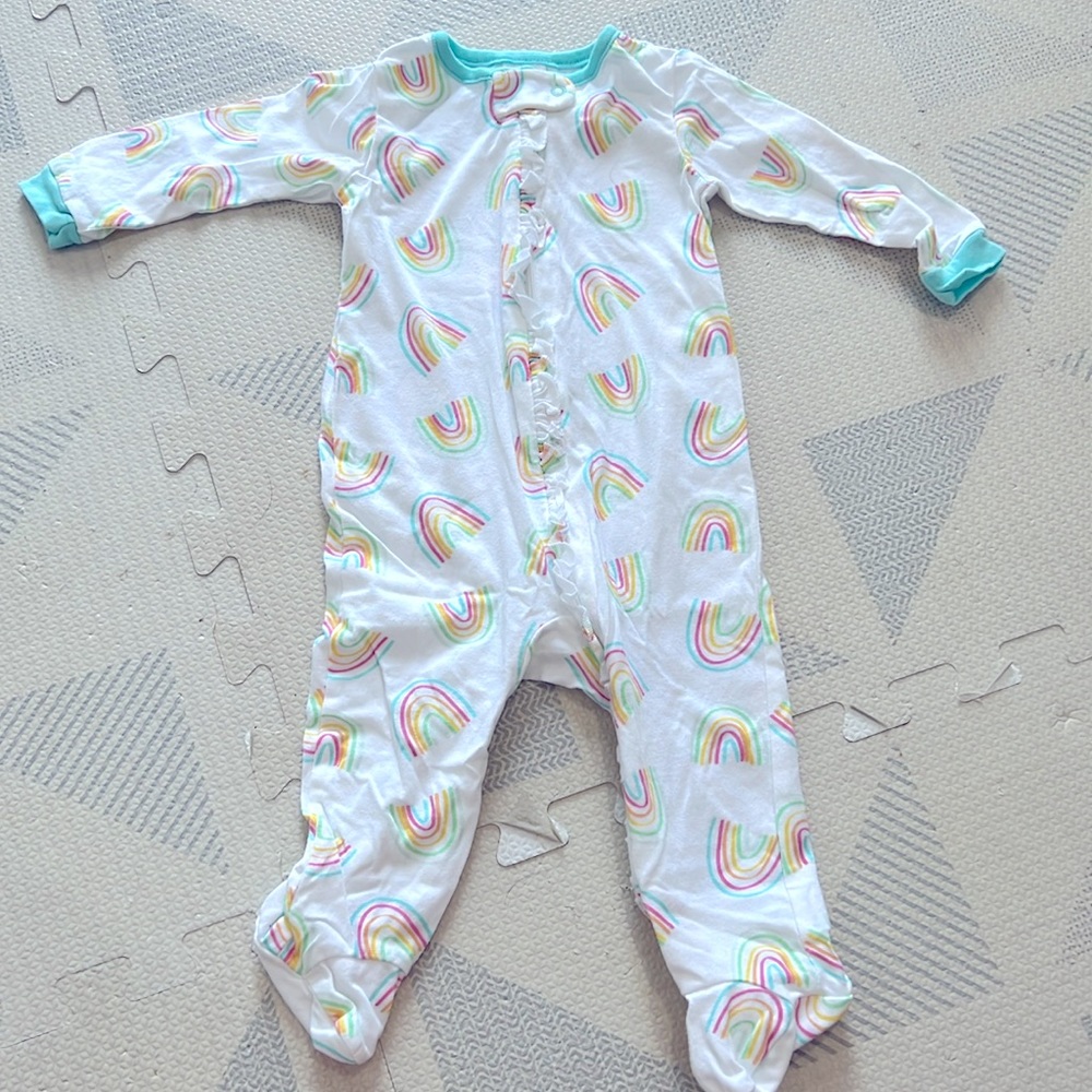 Rainbow footie pajamas 2PACK- NWOT